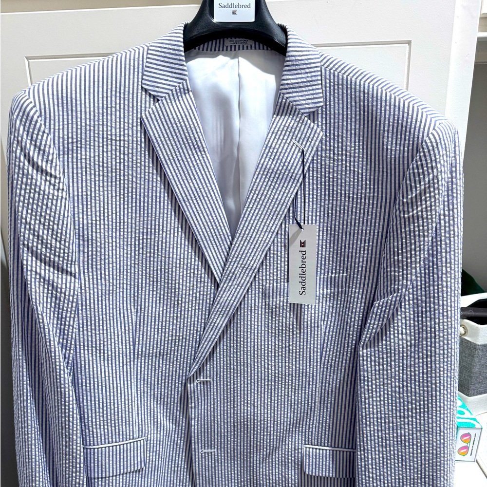 Saddlebred seer sucker blazer 50R
BRAND NEW WITH TAGS